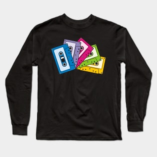 Colorful Audio Tapes Long Sleeve T-Shirt